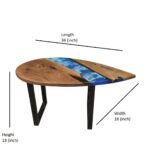 Resin Coffee Table for Living Room | Center Table Wooden Teapoy Expoxy Art Table for Home Furniture - Image 3