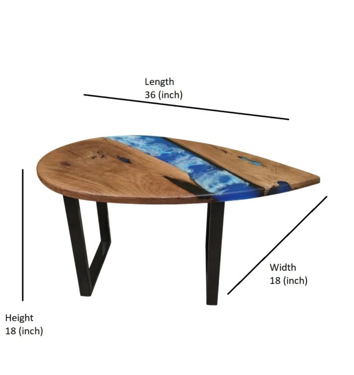 Resin Coffee Table for Living Room | Center Table Wooden Teapoy Expoxy Art Table for Home Furniture - Image 3