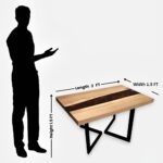 Smake Mart Resin Center Coffee Table for Living Room with Iron Legs | Wooden TeaTable for Home & Office - Image 3