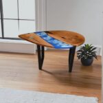 Resin Coffee Table for Living Room | Center Table Wooden Teapoy Expoxy Art Table for Home Furniture - Image 5
