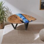 Resin Coffee Table for Living Room | Center Table Wooden Teapoy Expoxy Art Table for Home Furniture - Image 4