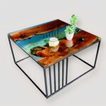 Smake Mart Resin Center Coffee Table for Living Room | Center Tea Table for Home Furniture | Teapoy Table - Image 4