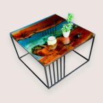 Smake Mart Resin Center Coffee Table for Living Room | Center Tea Table for Home Furniture | Teapoy Table - Image 6
