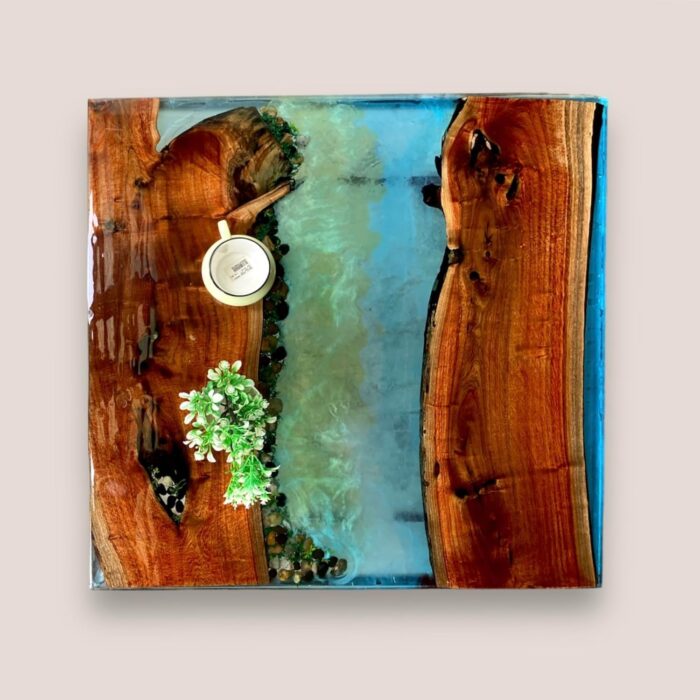 Smake Mart Resin Center Coffee Table for Living Room | Center Tea Table for Home Furniture | Teapoy Table - Image 3