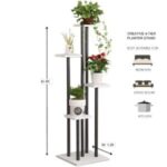 Smake Mart 4 Tier Bamboo Flower Pot Stand Rack Indoor Outdoor Plant Shelf for Patio Garden Corner Balcony - Image 2