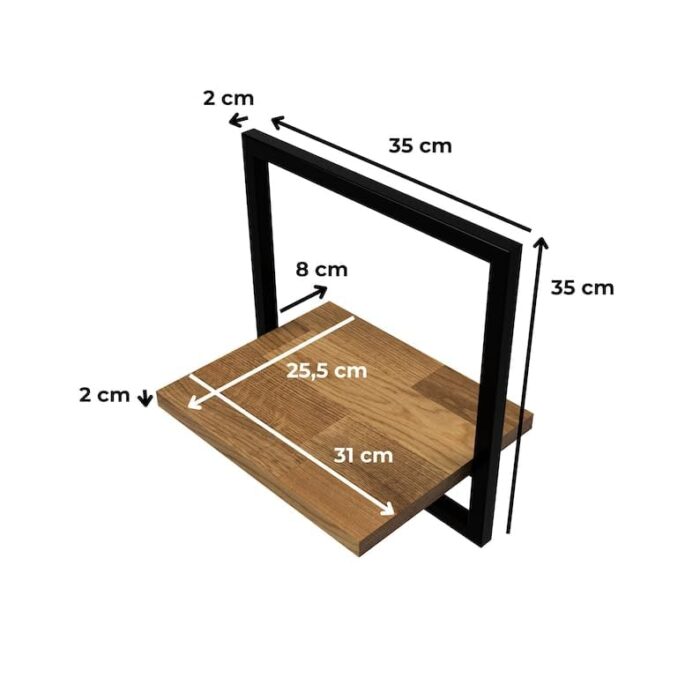 Smake mart Solid Wood Floating Shelves Wall Shelf Wooden Cube Set of 5 - Image 2