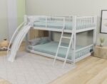 Smake mart Bunk Bed for Kids | Bunk Bed with Slide | Modern Twin Over Twin Bed Frame with Ladder for Kids Bedroom (White Finish) - Image 2