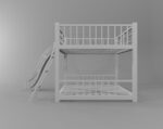 Smake mart Bunk Bed for Kids | Bunk Bed with Slide | Modern Twin Over Twin Bed Frame with Ladder for Kids Bedroom (White Finish) - Image 7