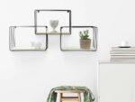 Smake mart Wood and Metal Floating Wall Shelf for Bedroom | Home Decorative Shelf | Wall Shelf for Kitchen Storage (Natural, Black)