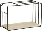 Smake mart Wood and Metal Floating Wall Shelf for Bedroom | Home Decorative Shelf | Wall Shelf for Kitchen Storage (Natural, Black) - Image 3