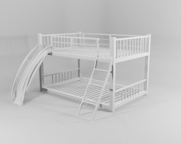 Smake mart Bunk Bed for Kids | Bunk Bed with Slide | Modern Twin Over Twin Bed Frame with Ladder for Kids Bedroom (White Finish) - Image 5