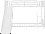 Smake mart Metal Bunk Bed Frame for Kids | Twin Over Twin Metal Bunk Bed with Slide for Bedroom Living Room Home (White) - Image 7