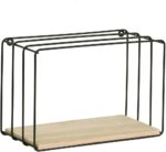 Smake mart Wood and Metal Floating Wall Shelf for Bedroom | Home Decorative Shelf | Wall Shelf for Kitchen Storage (Natural, Black) - Image 2