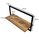 Smake mart Solid Wood Floating Shelves Wall Shelf Wooden Cube Set of 5 - Image 8
