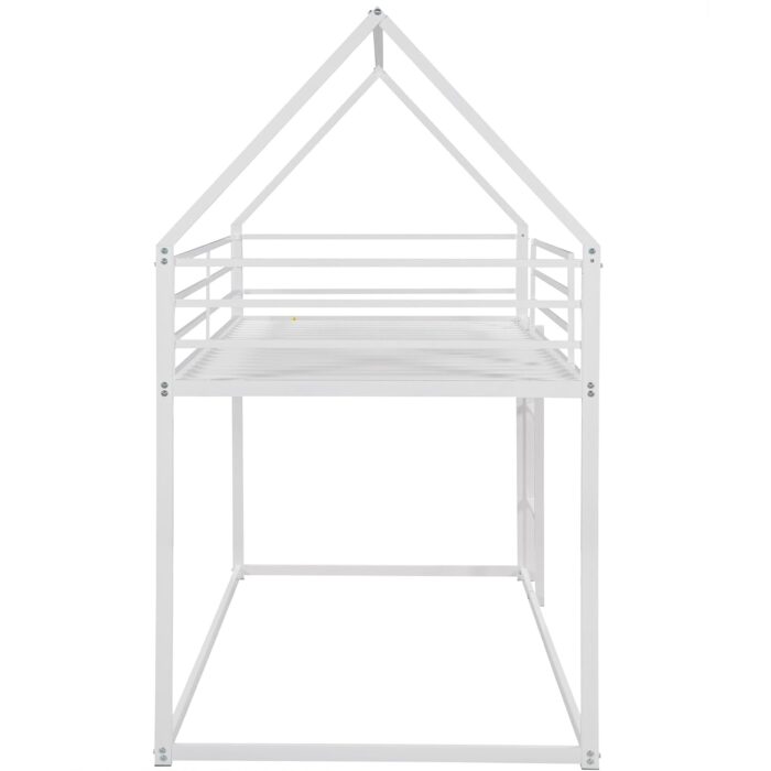 Smake mart Metal Bunk Bed Frame for Kids | Twin Over Twin Metal Bunk Beds for Adults (White) - Image 7