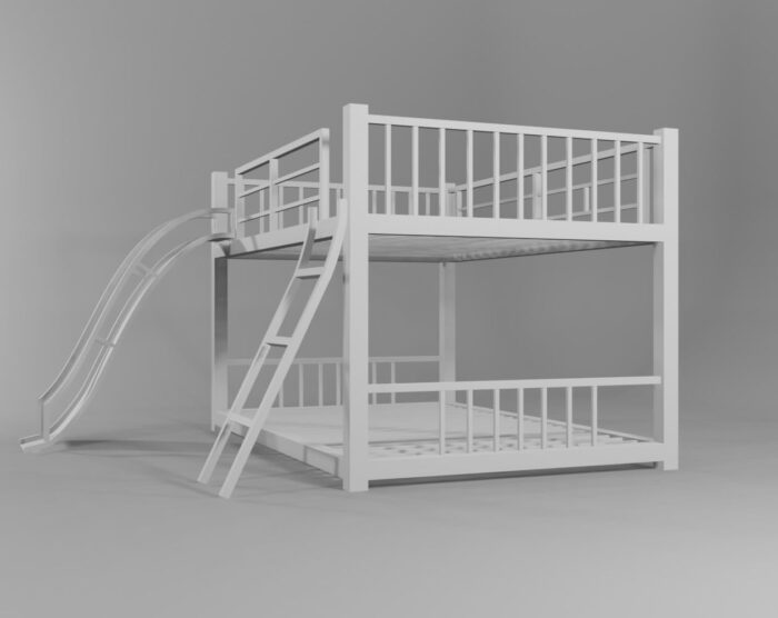Smake mart Bunk Bed for Kids | Bunk Bed with Slide | Modern Twin Over Twin Bed Frame with Ladder for Kids Bedroom (White Finish) - Image 6