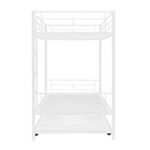 Smake mart Metal Bunk Bed with Trundle, Twin Over Twin Bunk Beds Frame with Ladders Heavy Duty bunkbed for Junior/Adults, Safety Full-Length Guardrail Easy to Climb (White) - Image 3