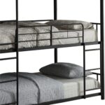 Smake mart Metal Frame Full Triple Bunk Bed for Bedroom, Living Room | Metal Bunk Bed Frame for Kids (Black) - Image 5
