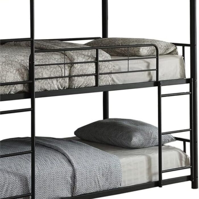 Smake mart Metal Frame Full Triple Bunk Bed for Bedroom, Living Room | Metal Bunk Bed Frame for Kids (Black) - Image 5