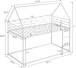Smake mart Metal Bunk Bed Frame for Kids | Twin Over Twin Metal Bunk Beds for Adults (White) - Image 3