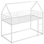 Smake mart Metal Bunk Bed Frame for Kids | Twin Over Twin Metal Bunk Beds for Adults (White) - Image 6