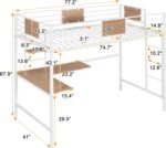Smake mart Metal Bunk Bed Frame for Kids | Metal Bunk Bed with Ladder for Home (White) - Image 4