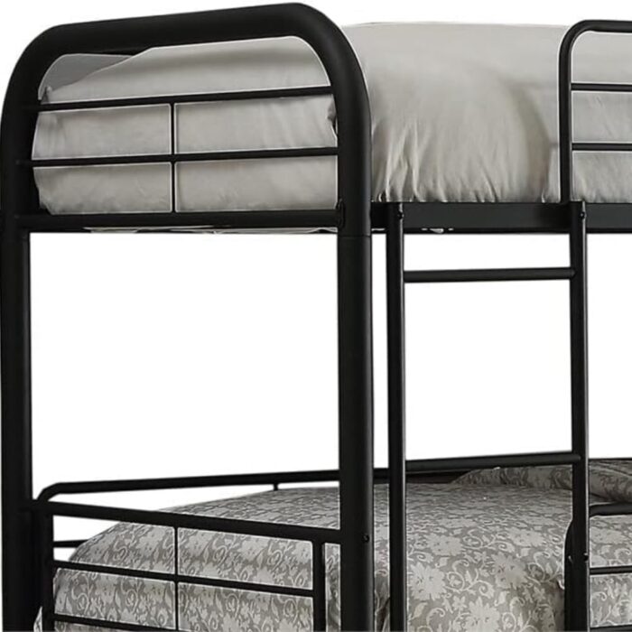 Smake mart Metal Frame Full Triple Bunk Bed for Bedroom, Living Room | Metal Bunk Bed Frame for Kids (Black) - Image 4