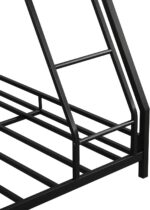 Smake mart Metal Bunk Bed Frame for Kids | Metal Twin Over Full Floor Bunk Bed with Inclined Ladder for Bedroom Home (Black) - Image 5