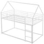 Smake mart Metal Bunk Bed Frame for Kids | Twin Over Twin Metal Bunk Beds for Adults (White) - Image 5
