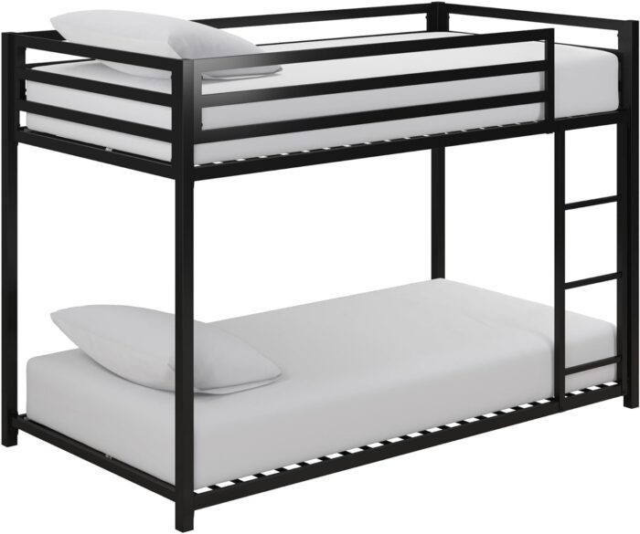 Smake mart Metal Bunk Bed Frame for Kids | Metal Bunk Bed with Ladder for Bedroom Living Room Home (Black) - Image 3
