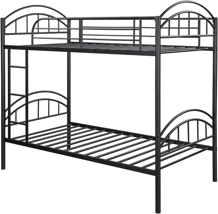 Smake mart Metal Bunk Bed Frame for Kids | Twin Over Twin Metal Bunk Beds for Bedroom Home (Black) - Image 4