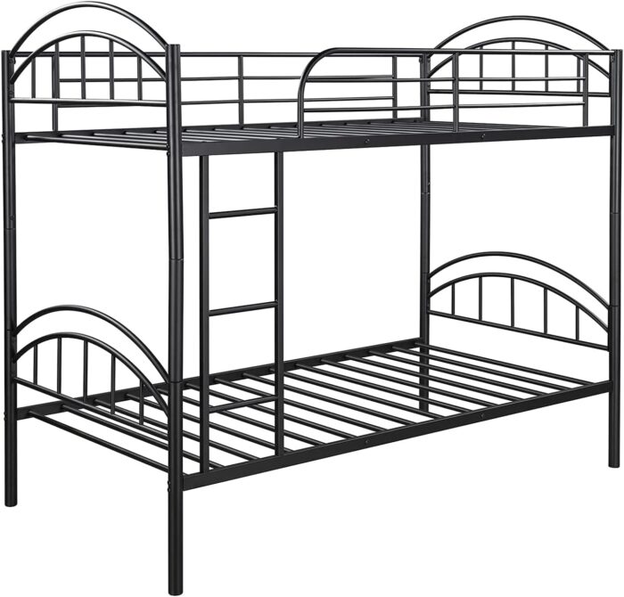 Smake mart Metal Bunk Bed Frame for Kids | Twin Over Twin Metal Bunk Beds for Bedroom Home (Black) - Image 3