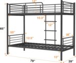 Smake mart Metal Bunk Bed 2 in 1 Bunk Bed with Safety Guard Rail for Kids | Black Metal Bunk Bed Frame (79"L x 39"W) with 72 x 36 Inch Mattress Size - Image 4