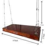 Rask Wood Wooden Indoor Hanging Swing for Living Room Patio Jhula for Home Garden Outdoor & Balcony (Mahogany Finish) - Image 3
