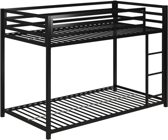 Smake mart Metal Bunk Bed Frame for Kids | Metal Bunk Bed with Ladder for Bedroom Living Room Home (Black) - Image 4