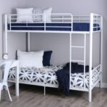 Smake mart Metal Bunk Bed Frame for Kids | Metal Twin Over Full Floor Bunk Bed for Home (White)