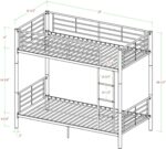 Smake mart Metal Bunk Bed Frame for Kids | Metal Twin Over Full Floor Bunk Bed for Home (White) - Image 2