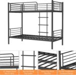 Smake mart Metal Bunk Bed 2 in 1 Bunk Bed with Safety Guard Rail for Kids | Black Metal Bunk Bed Frame (79"L x 39"W) with 72 x 36 Inch Mattress Size - Image 5