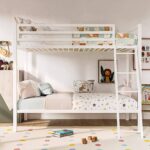 Smake mart Metal Bunk Bed Frame for Kids | Twin Over Twin Metal Bunk Beds for Home (White) - Image 2