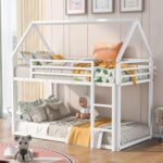Smake mart Metal Bunk Bed Frame for Kids | Twin Over Twin Metal Bunk Beds for Adults (White)