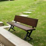 Rask Wood Modern Wooden Outdoor Bench with Backrest | Wood and Metal Garden Bench for Patio, Porch, or Park – Heavy Duty Weather-Resistant Seating - Image 5