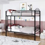 Smake mart Metal Bunk Bed Frame for Kids | Twin Over Twin Metal Bunk Beds for Bedroom Home (Black)